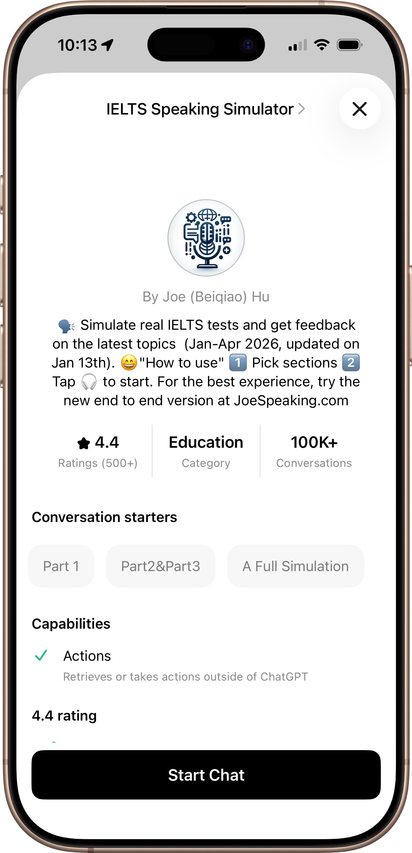 IELTS Speaking Simulator GPT